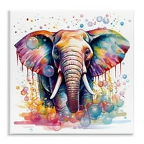 Stupell Industries Bubble Pattern Elephant Bath & Laundry Painting Unframed Art Print Wall Art, 12 x 12