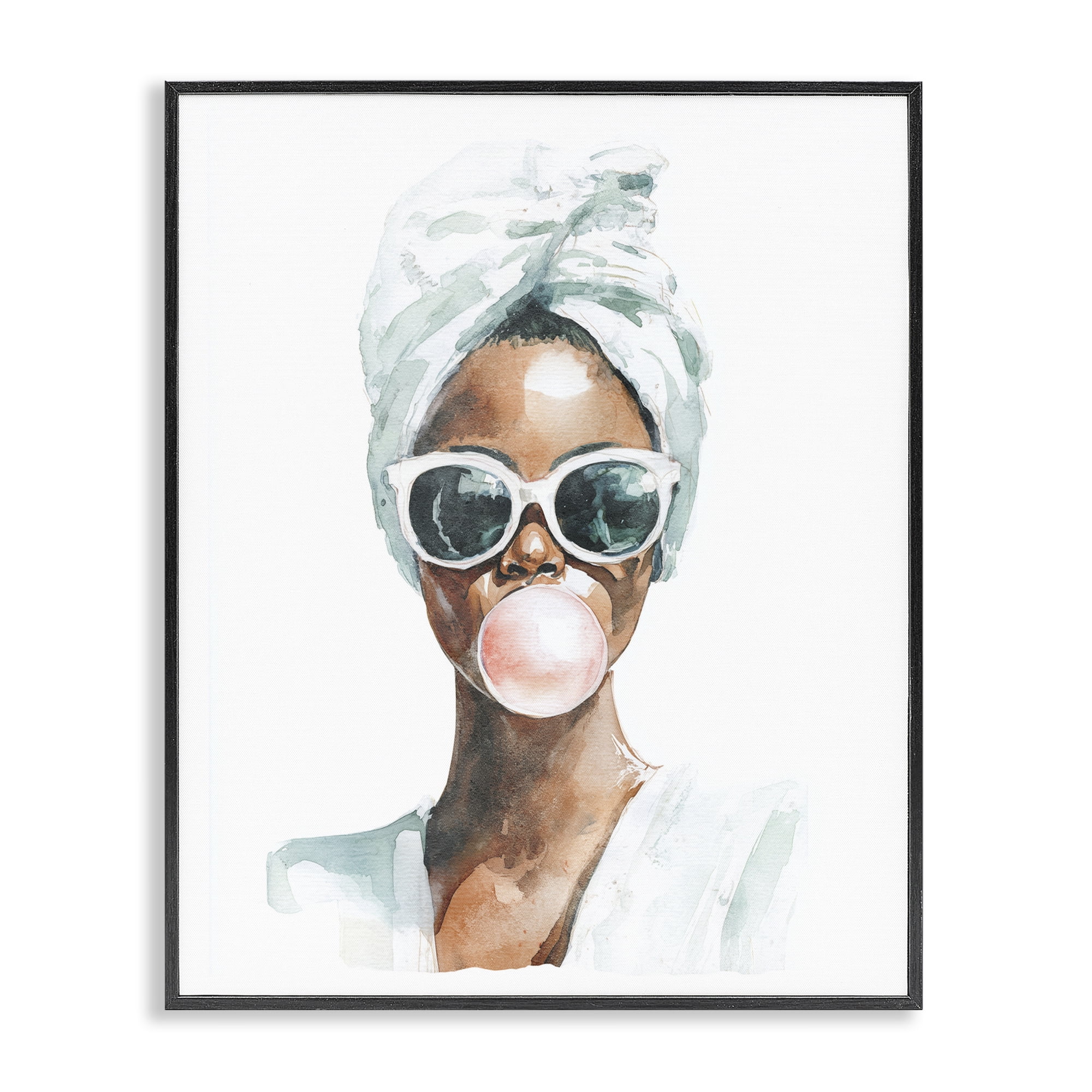 Stupell Industries Bubble Reverie Female Black Framed Giclee Art, design by Svetlana Aleynikova