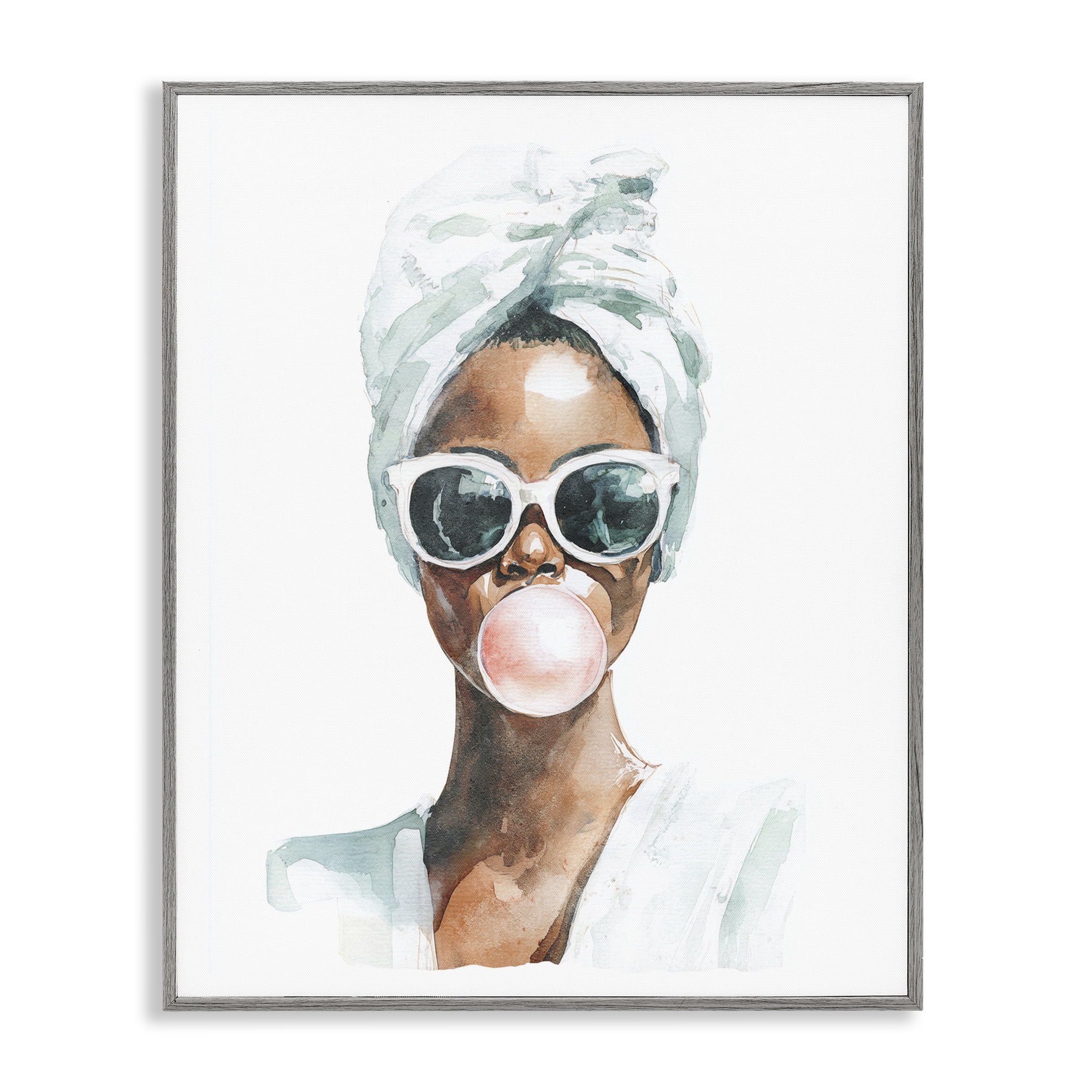 Stupell Industries Bubble Reverie Female Gray Framed Giclee Art, design by Svetlana Aleynikova