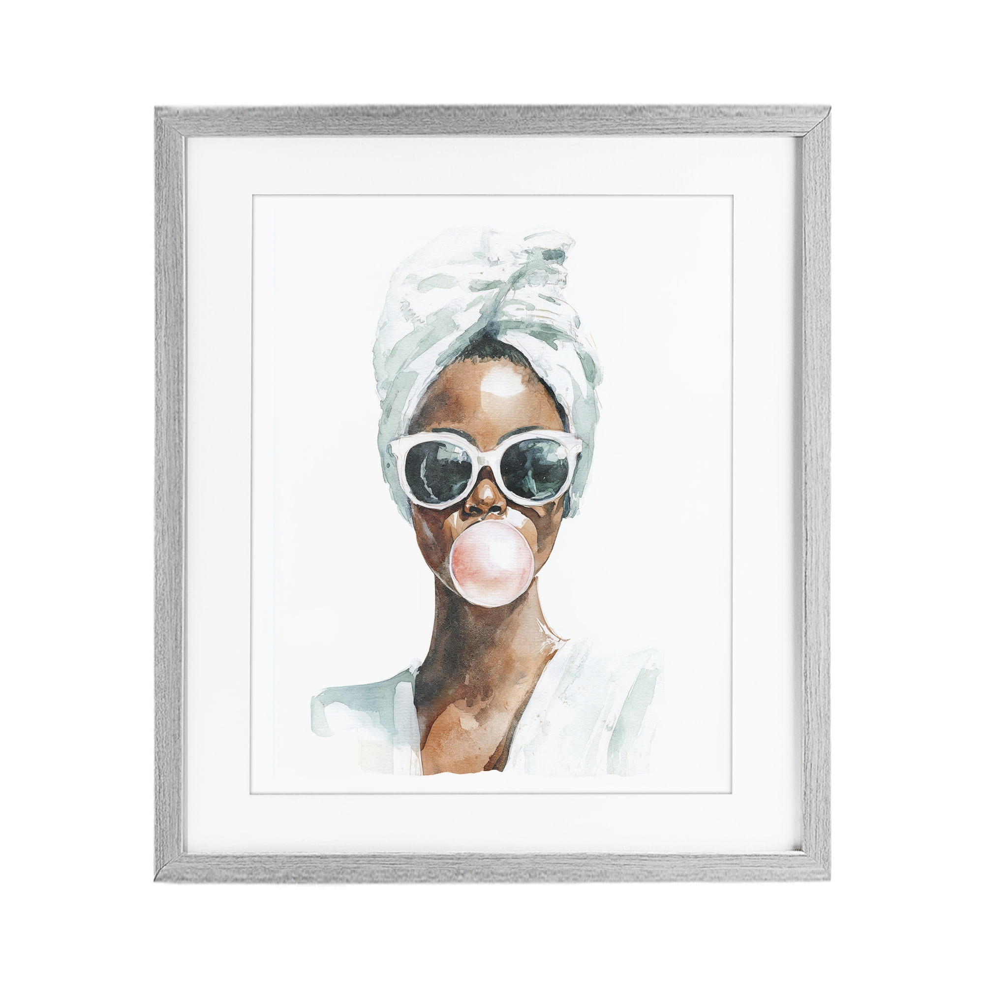 Stupell Industries Bubble Reverie Female Gray Framed Print Under Glass, design by Svetlana Aleynikova
