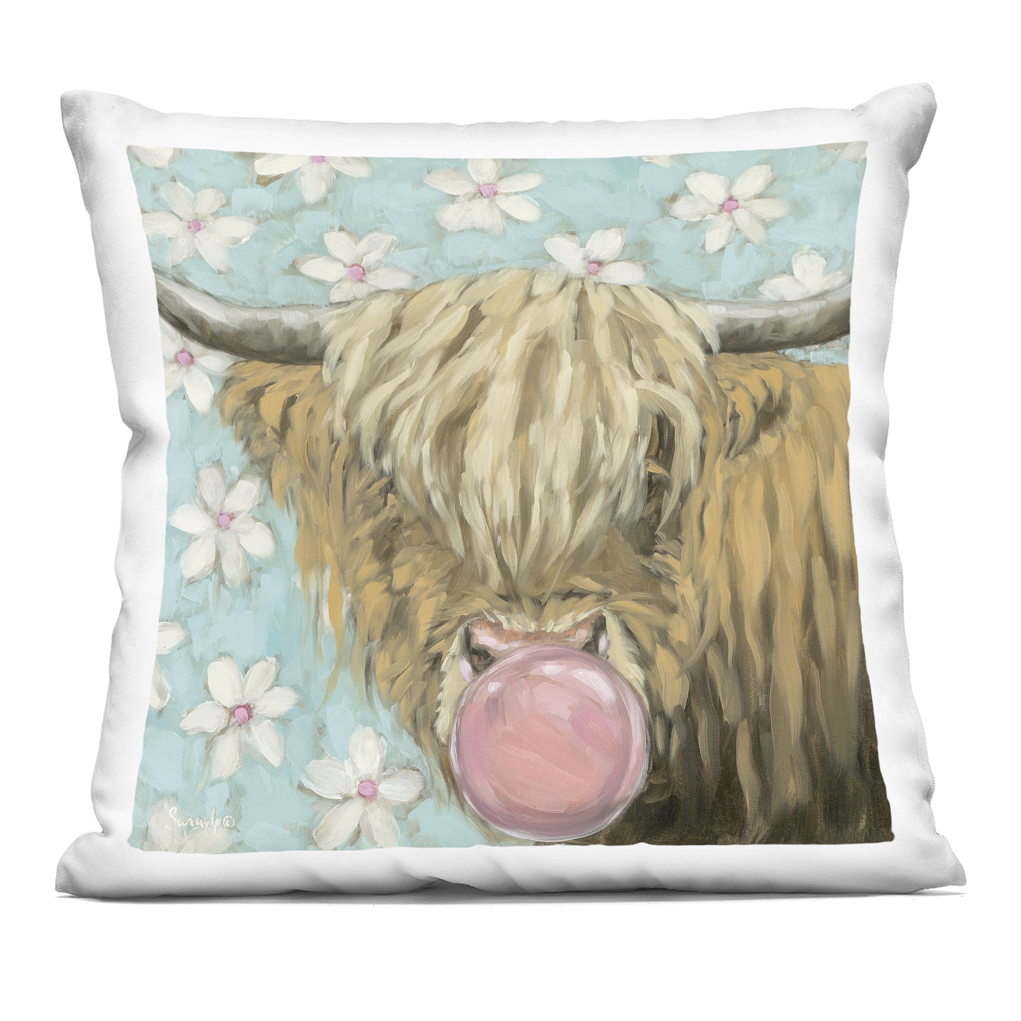 Stupell Industries Bubblegum Sweetie Cattle Decorative Printed Throw Pillow, design by Sara G. Designs