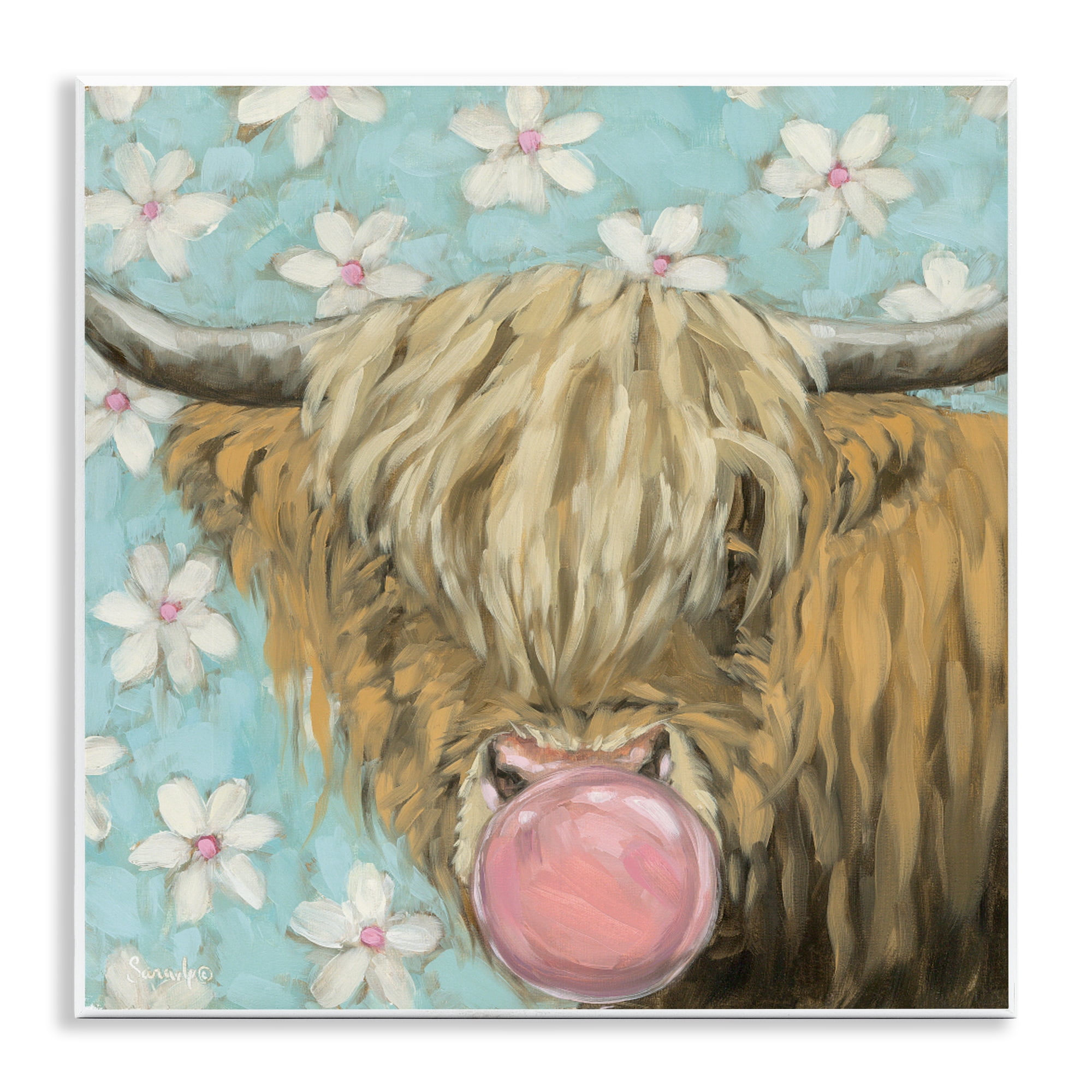 Stupell Industries Bubblegum Sweetie Cattle Wall Plaque Art, design by Sara G. Designs