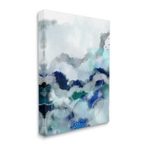 Stupell Industries Bubbling Sea Floor Abstraction Fluid Blue Green Abstract Painting Gallery Wrapped Canvas Print Wall Art, 16 x 20