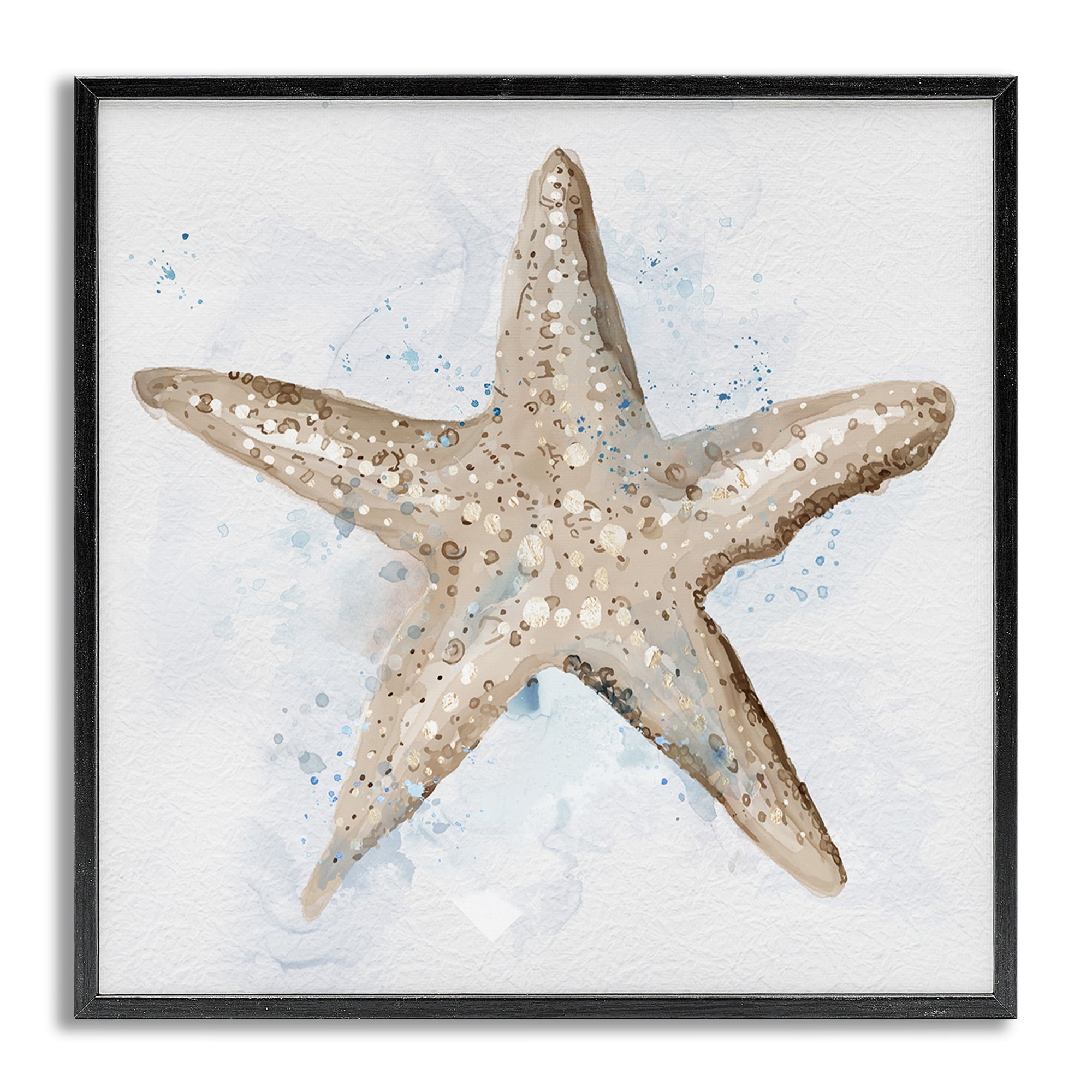 Stupell Industries Bubbly Beige Starfish Animals & Insects Painting Gray Framed Art Print Wall Art, 24 x 24
