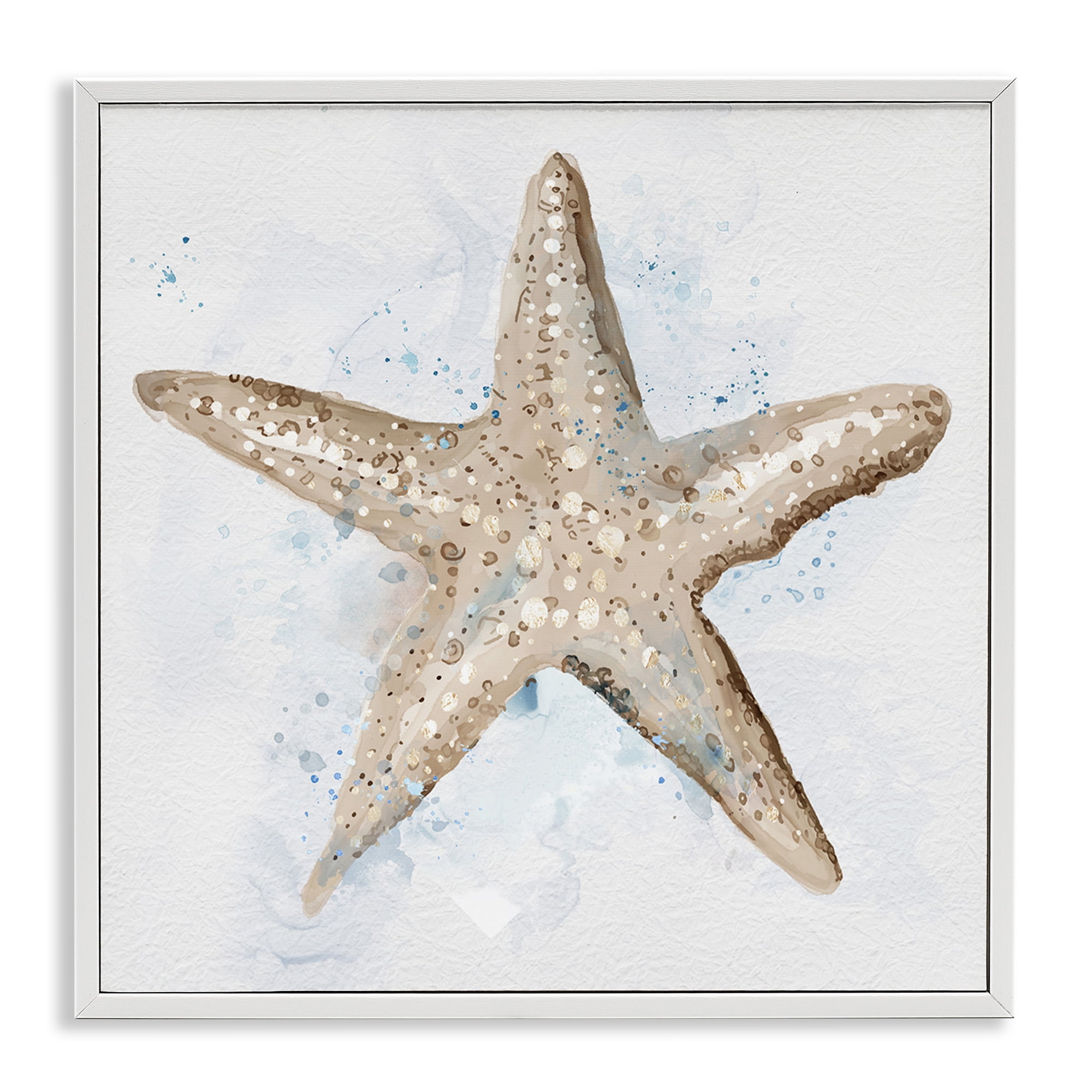 Stupell Industries Bubbly Beige Starfish Animals & Insects Painting White Framed Art Print Wall Art, 12 x 12