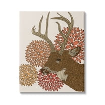 Stupell Industries Buck Deer Abstract Wildlife Botanical Intricate Patterns Graphic Art Gallery Wrapped Canvas Print Wall Art, Design by Valentina Harper