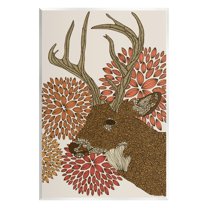 Stupell Industries Buck Deer Abstract Wildlife Botanical Intricate Patterns Graphic Art Unframed Art Print Wall Art, Design by Valentina Harper