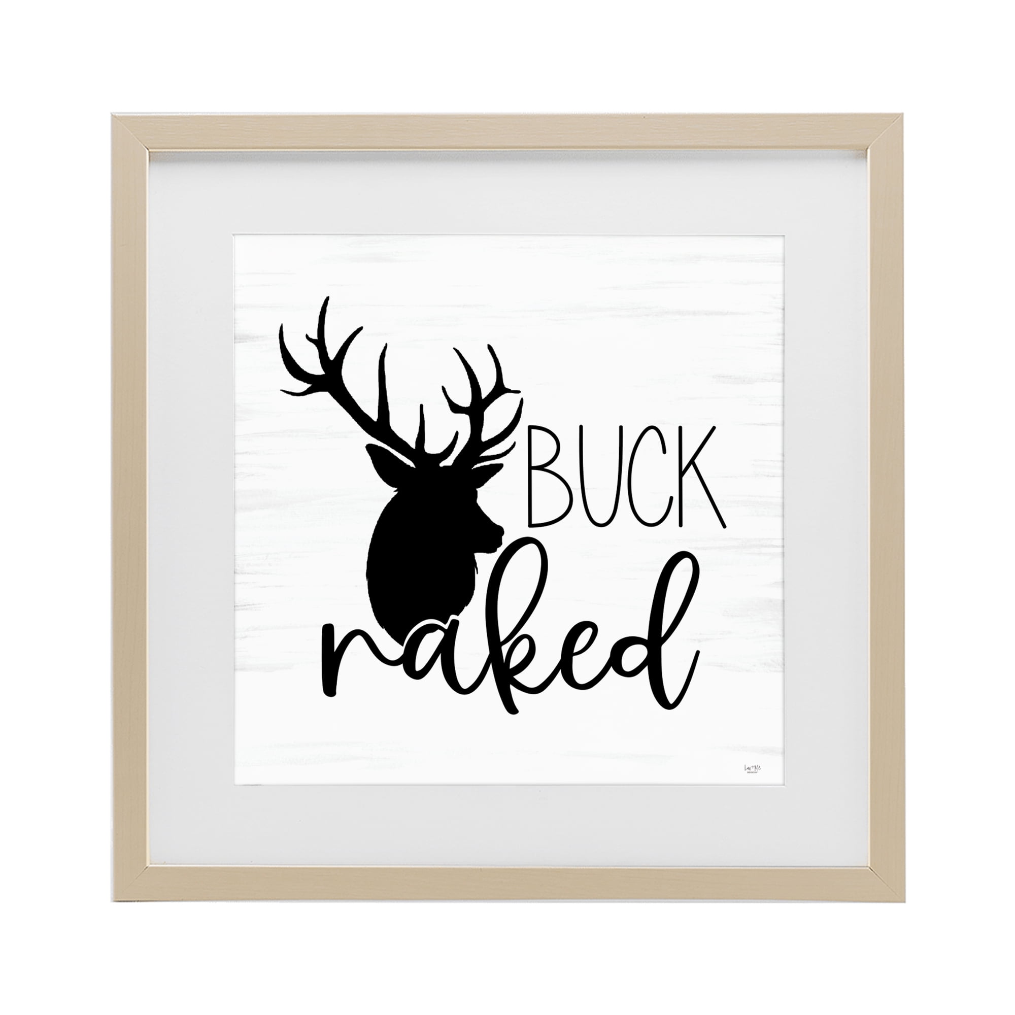Stupell Industries Buck Naked Silhouette Birch Framed Print Under Glass, design by Lux + Me Designs
