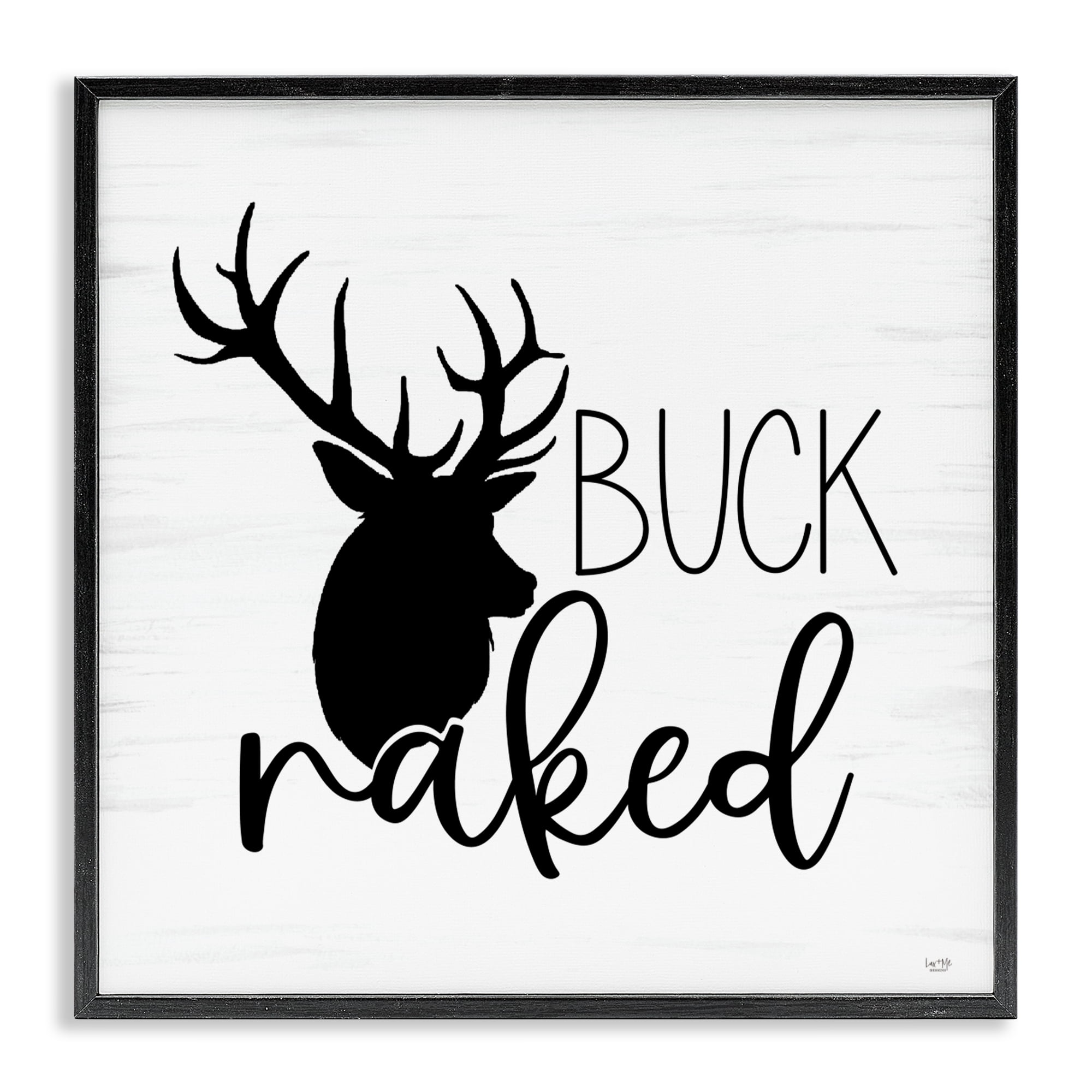 Stupell Industries Buck Naked Silhouette Black Framed Giclee Art, design by Lux + Me Designs