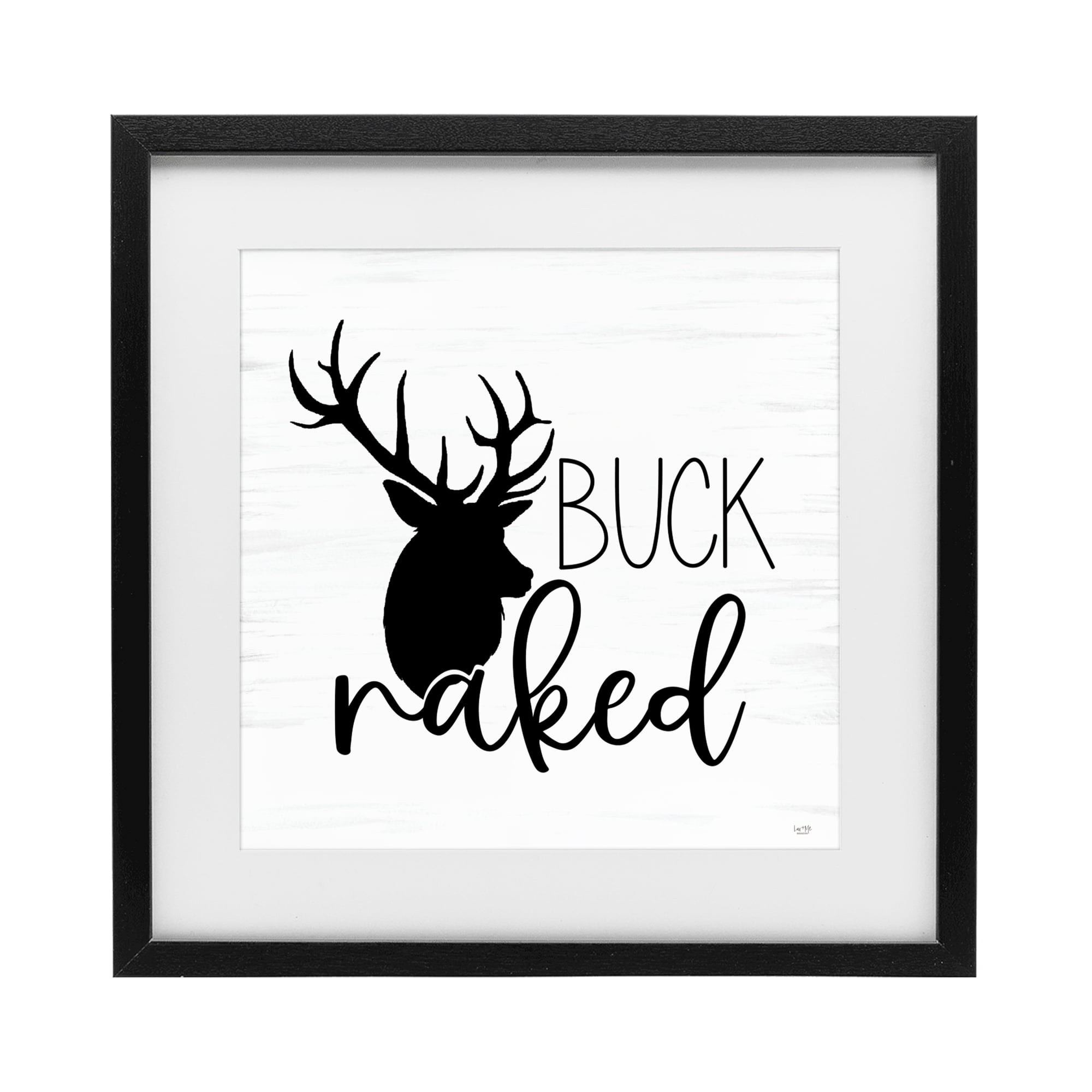 Stupell Industries Buck Naked Silhouette Black Framed Print Under Glass, design by Lux + Me Designs