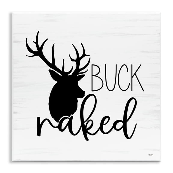 Stupell Industries Buck Naked Silhouette Wall Plaque Art, design by Lux + Me Designs
