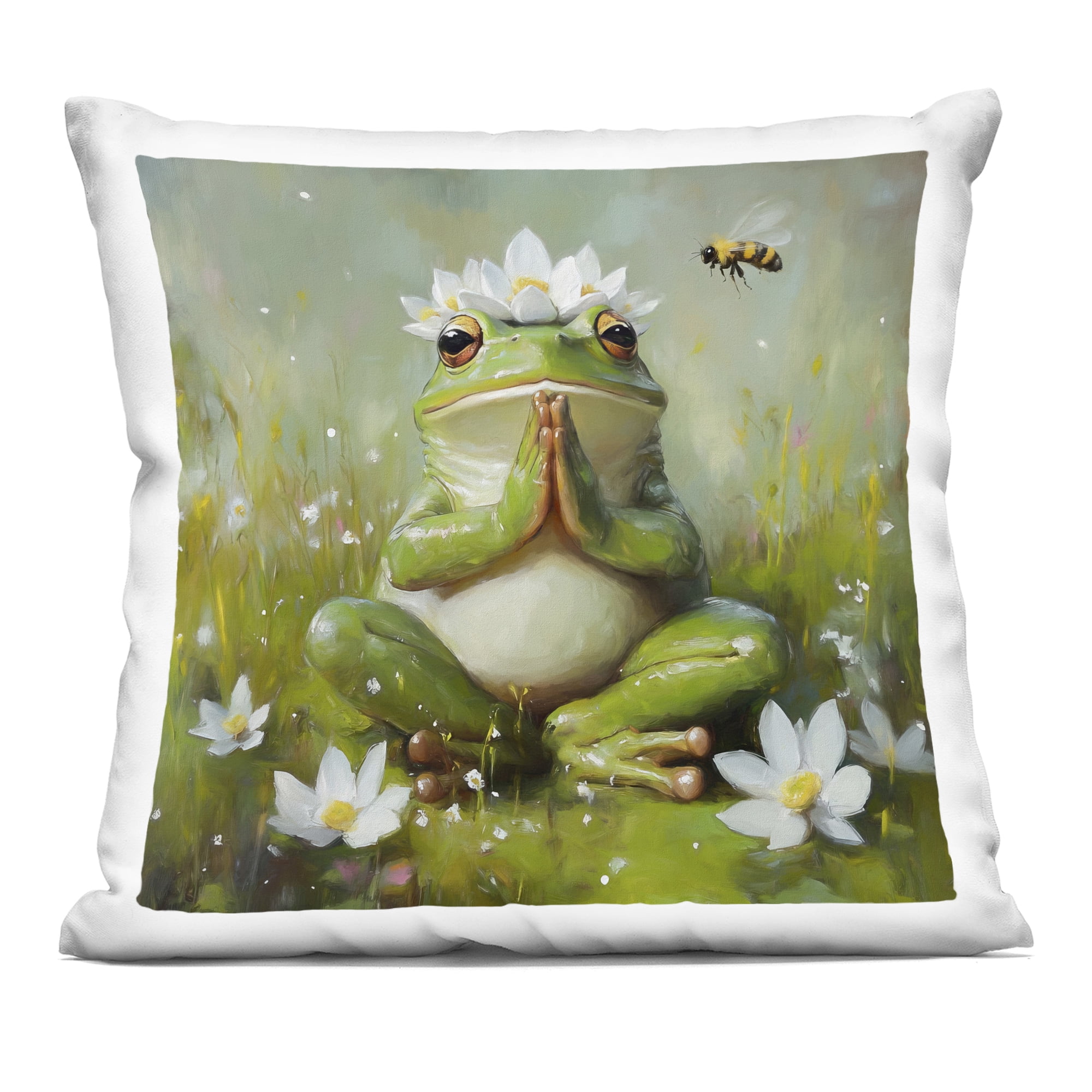 Stupell Industries Buddha Bullfrog Meditation Decorative Printed Throw Pillow, design by Tina LeCour