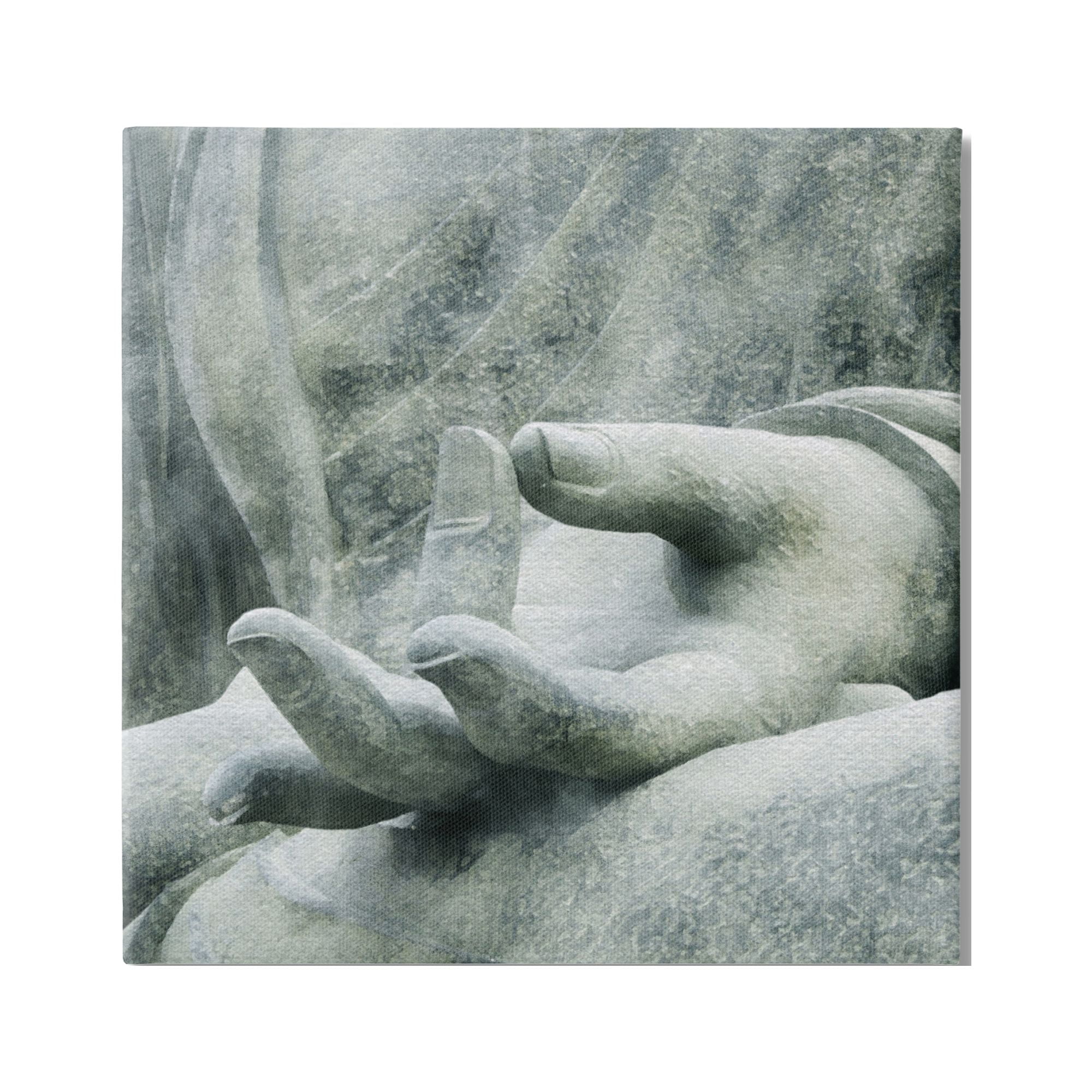 Stupell Industries Buddha Meditation Hands Figurative Photography Gallery Wrapped Canvas Print Wall Art, 17 x 17