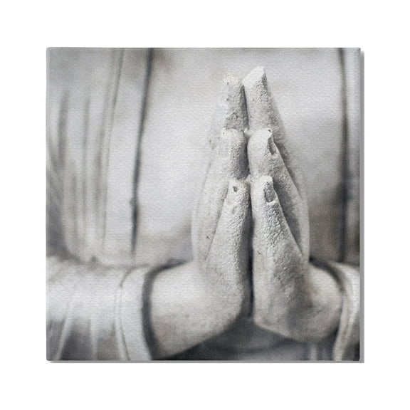 Stupell Industries Buddha Prayer Hands Figurative Photography Gallery Wrapped Canvas Print Wall Art, 17 x 17