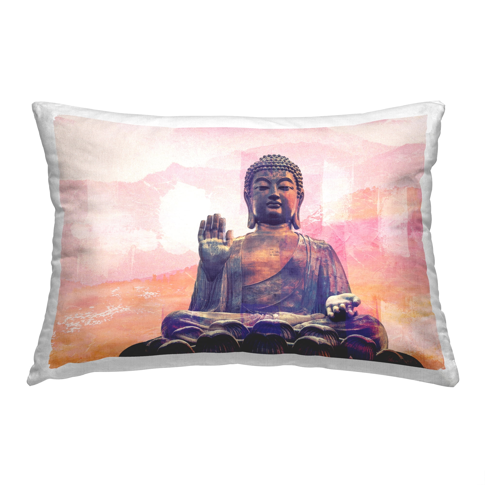 Stupell Industries Buddha Prayer Statue Decorative Printed Throw Pillow Design By Emma P, 14 x 20