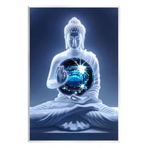 Stupell Industries Buddha with Disco Ball Novelty Painting Unframed Art Print Wall Art, 10 x 15