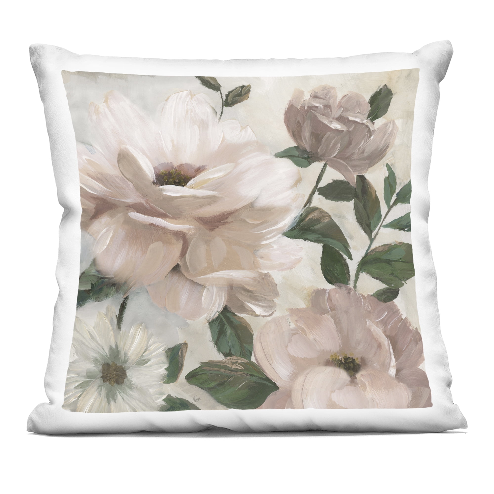 Stupell Industries Budding Blush Peonies & Leaves Decorative Printed Throw Pillow, design by Nan, 18 x 7 x 18
