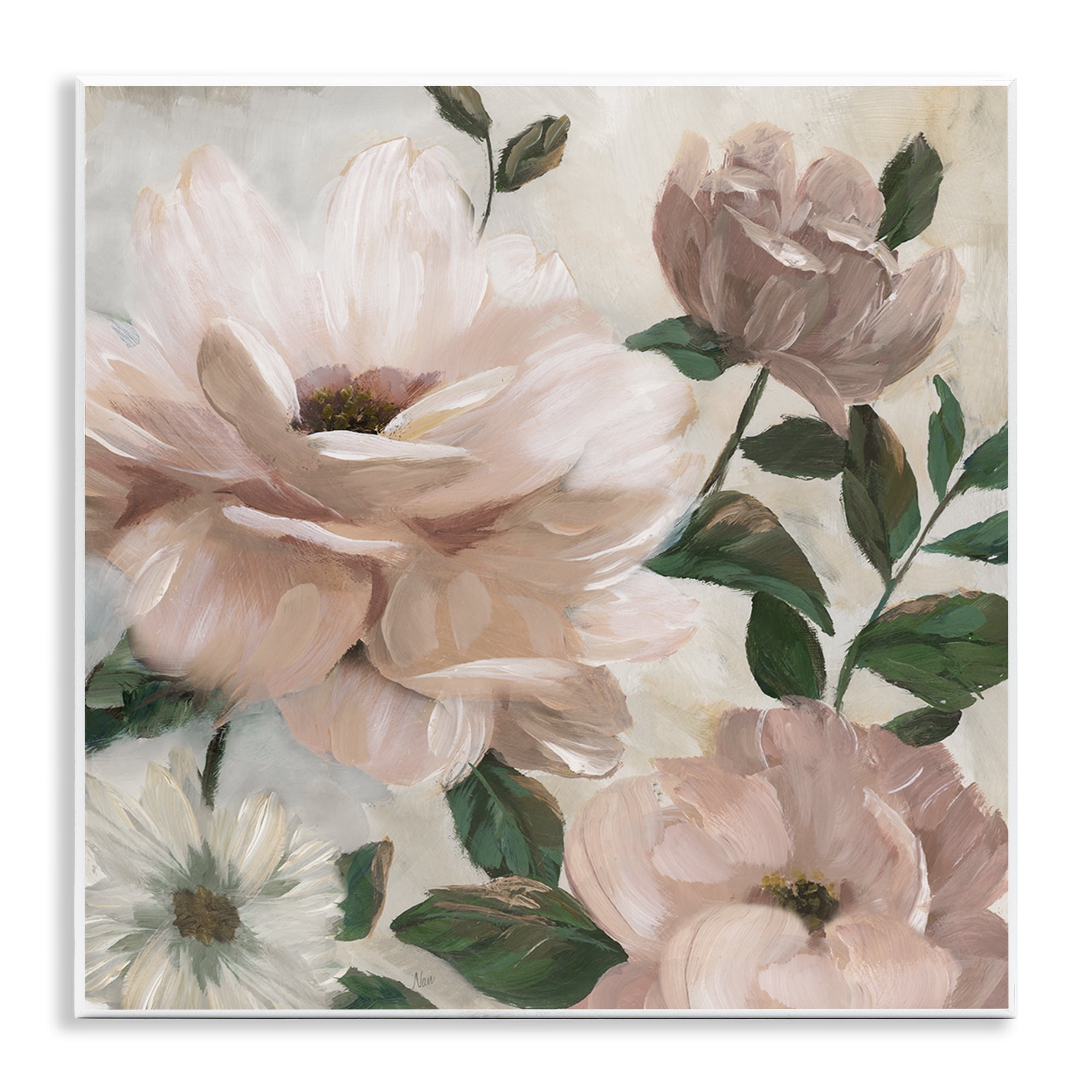 Stupell Industries Budding Blush Peonies & Leaves Wall Plaque Art, design by Nan