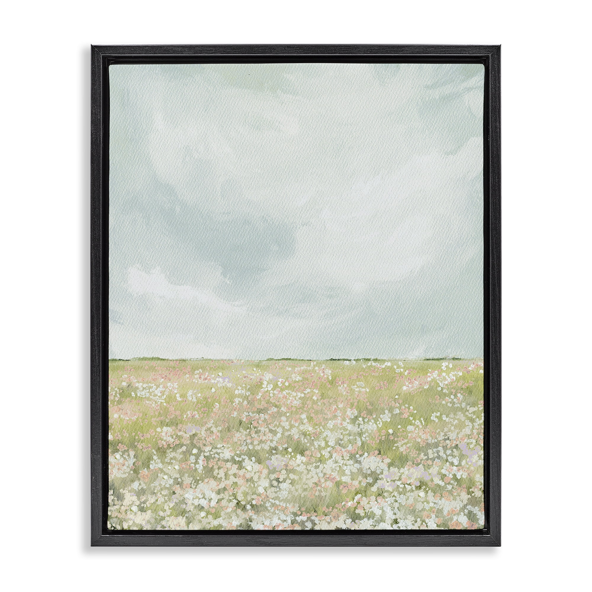 Stupell Industries Budding Field In Spring Black Framed Floater Canvas Wall Art, design by Leah Straatsma