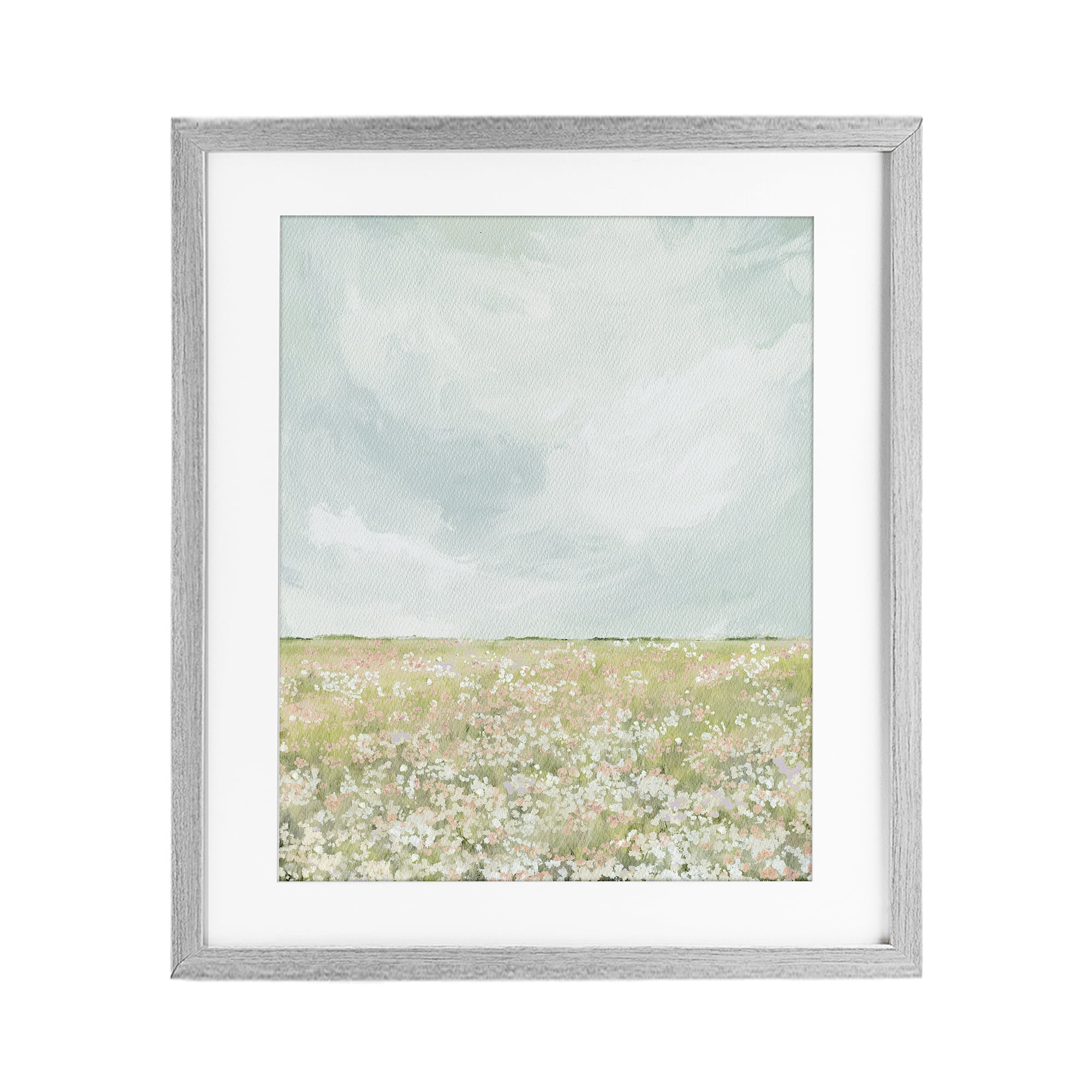 Stupell Industries Budding Field In Spring Gray Framed Print Under Glass, design by Leah Straatsma