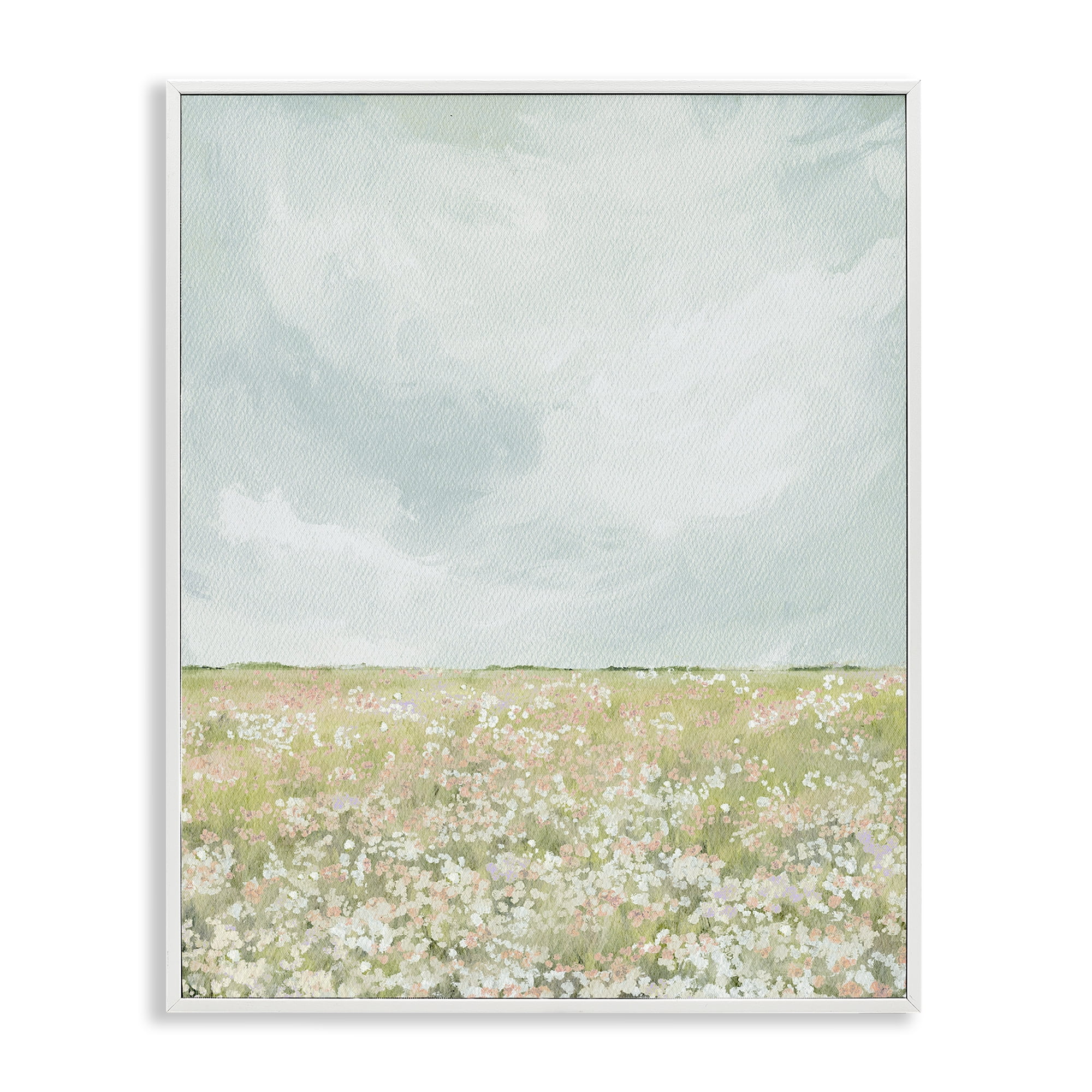 Stupell Industries Budding Field In Spring White Framed Giclee Art, design by Leah Straatsma
