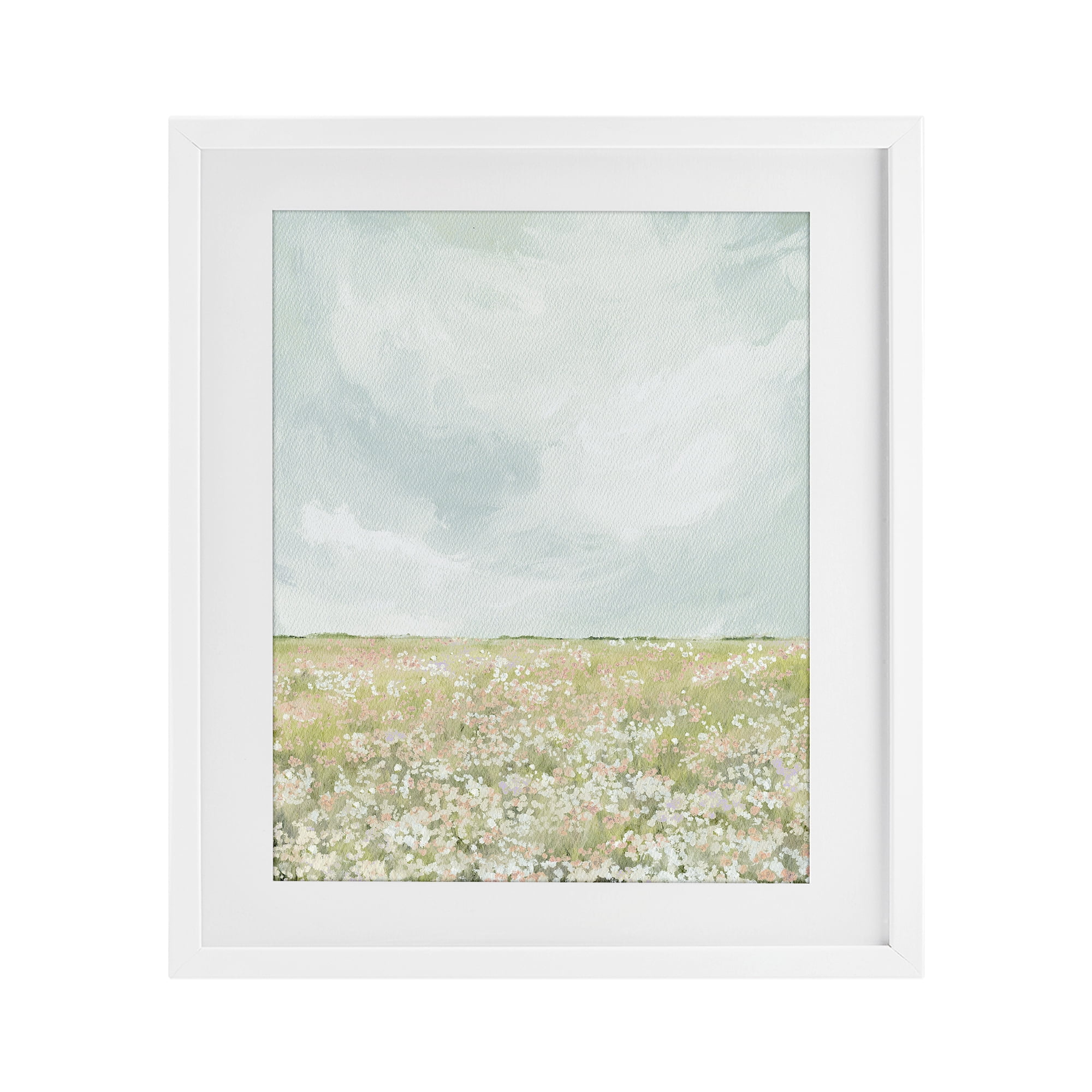 Stupell Industries Budding Field In Spring White Framed Print Under Glass, design by Leah Straatsma