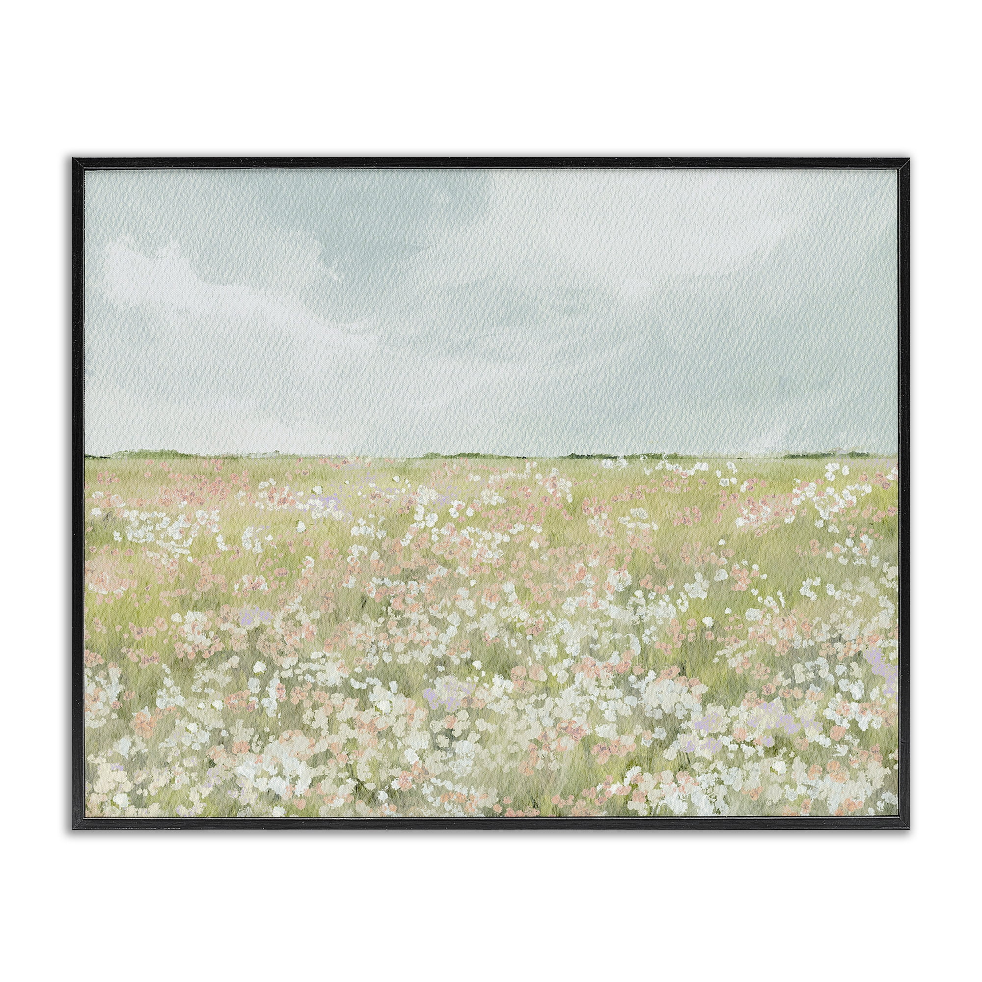 Stupell Industries Budding Field Scenery Black Framed Giclee Art, design by Leah Straatsma