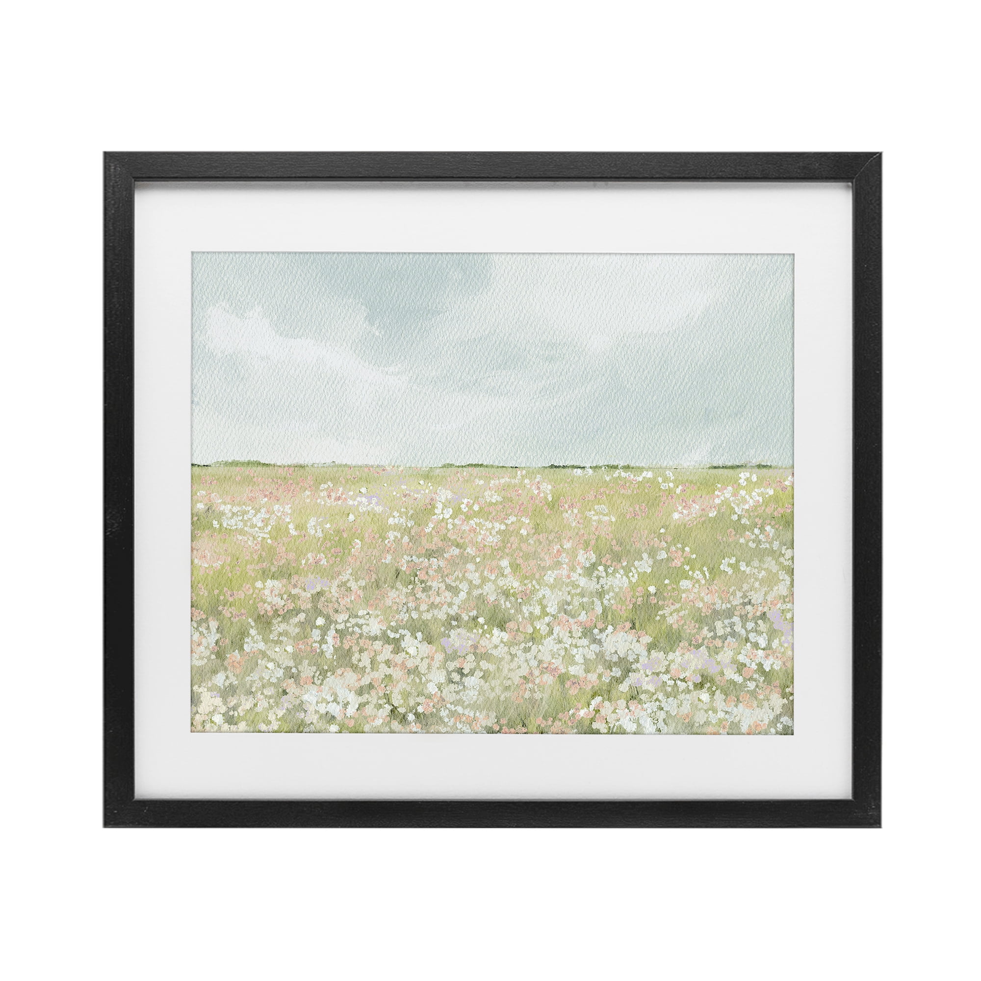 Stupell Industries Budding Field Scenery Black Framed Print Under Glass, design by Leah Straatsma