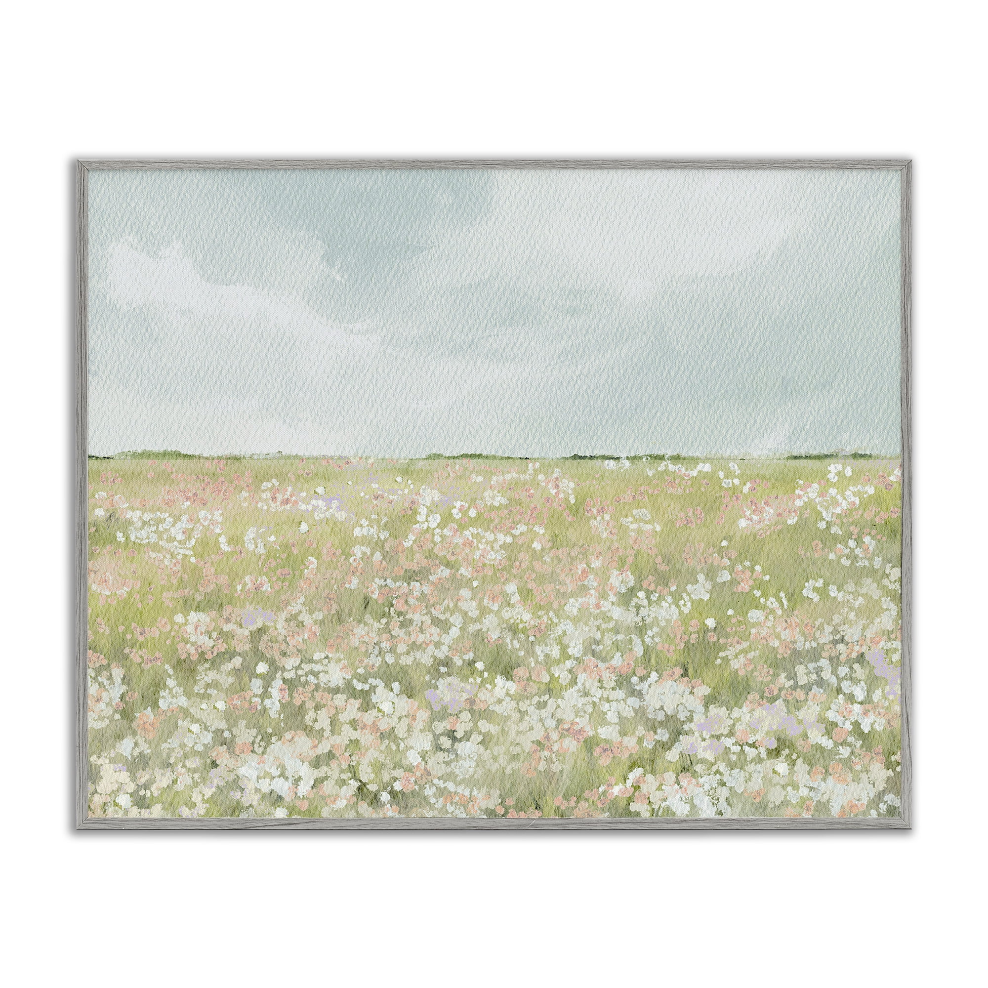 Stupell Industries Budding Field Scenery Gray Framed Giclee Art, design by Leah Straatsma
