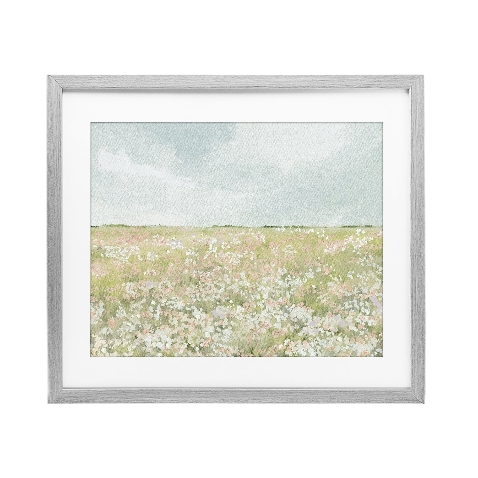 Stupell Industries Budding Field Scenery Gray Framed Print Under Glass, design by Leah Straatsma