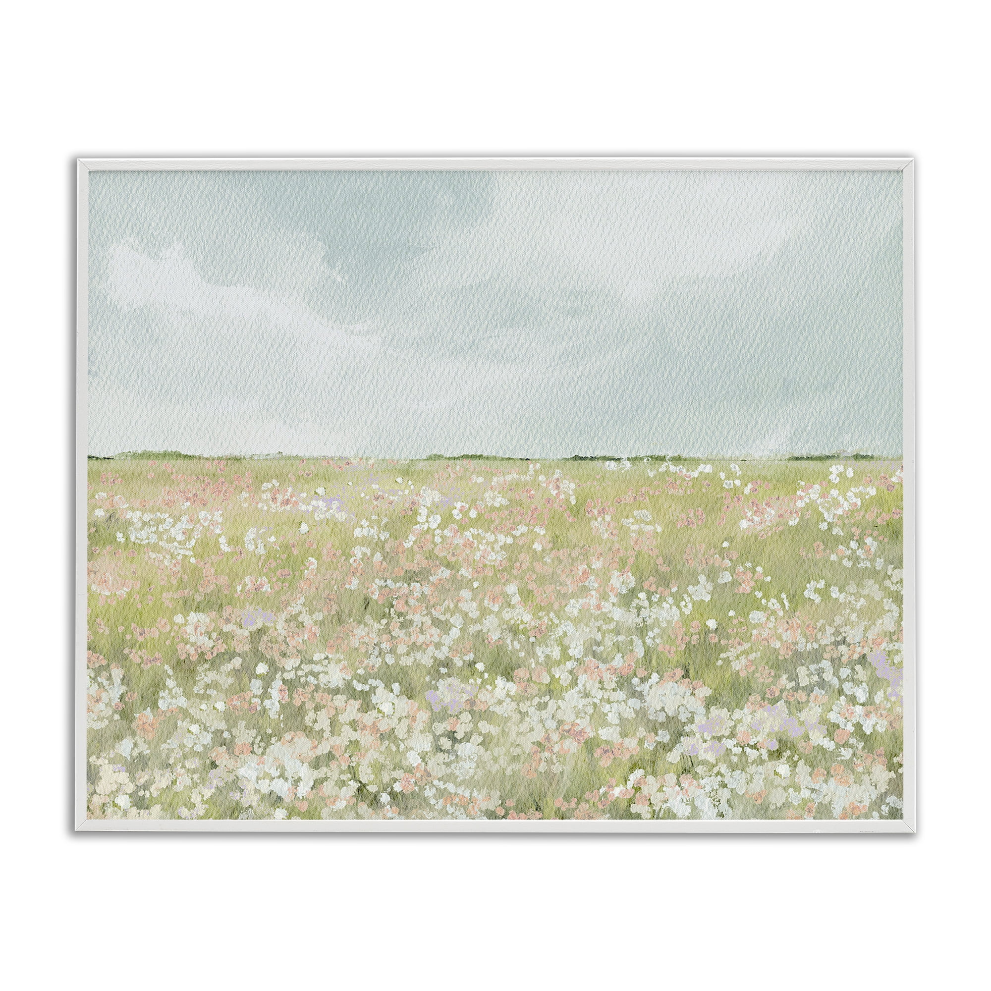 Stupell Industries Budding Field Scenery White Framed Giclee Art, design by Leah Straatsma