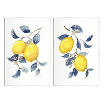 Stupell Industries Budding Lemon Blossoms Food & Beverage Painting Unframed Art Print Wall Art, 10 x 15, Set of 2