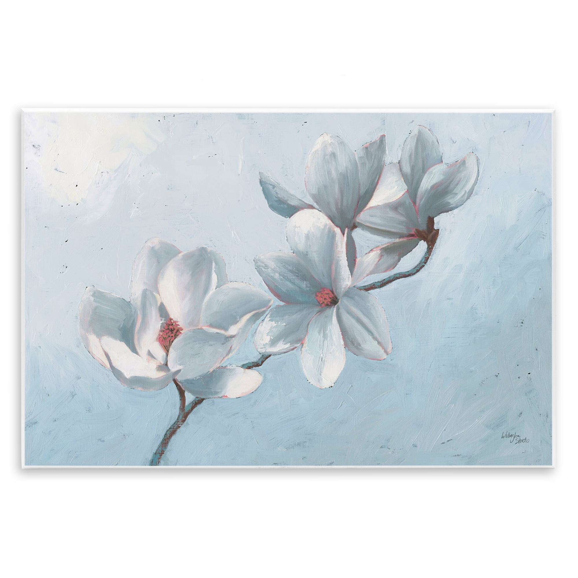 Stupell Industries Budding Magnolia Blooms Botanical & Floral Painting Unframed Art Print Wall Art, 19 x 13