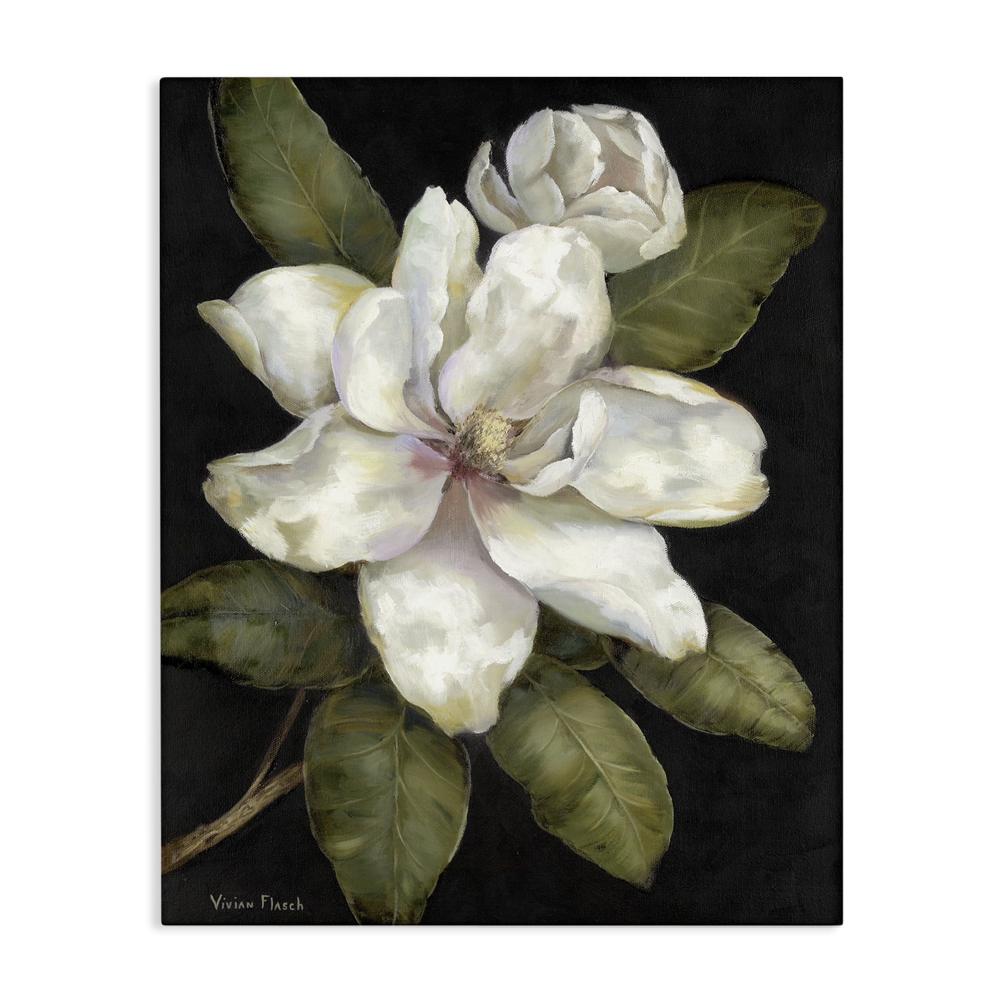 Stupell Industries Budding Magnolia Blooms Canvas Wall Art, design by Nan