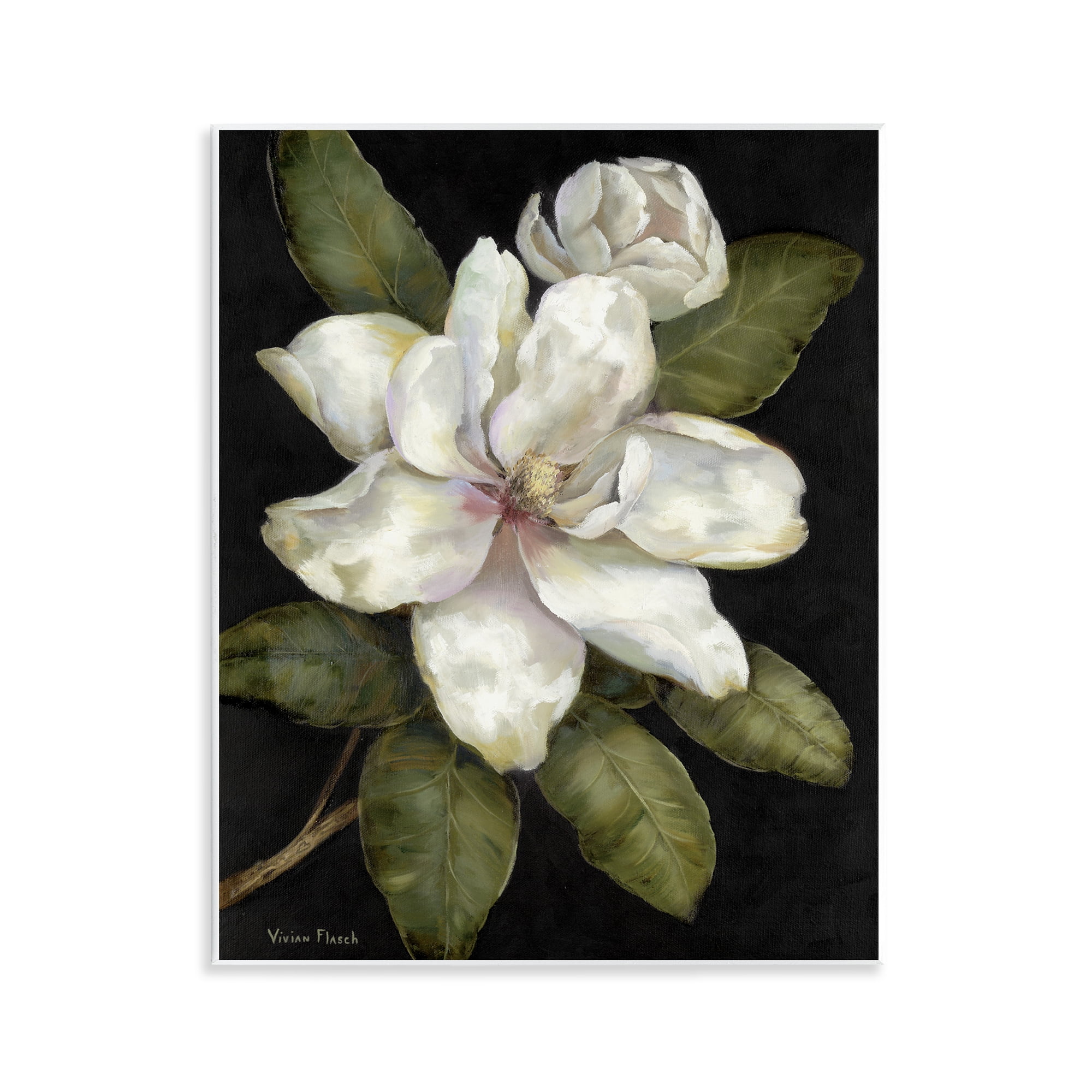 Stupell Industries Budding Magnolia Blooms Wall Plaque Art, design by Nan