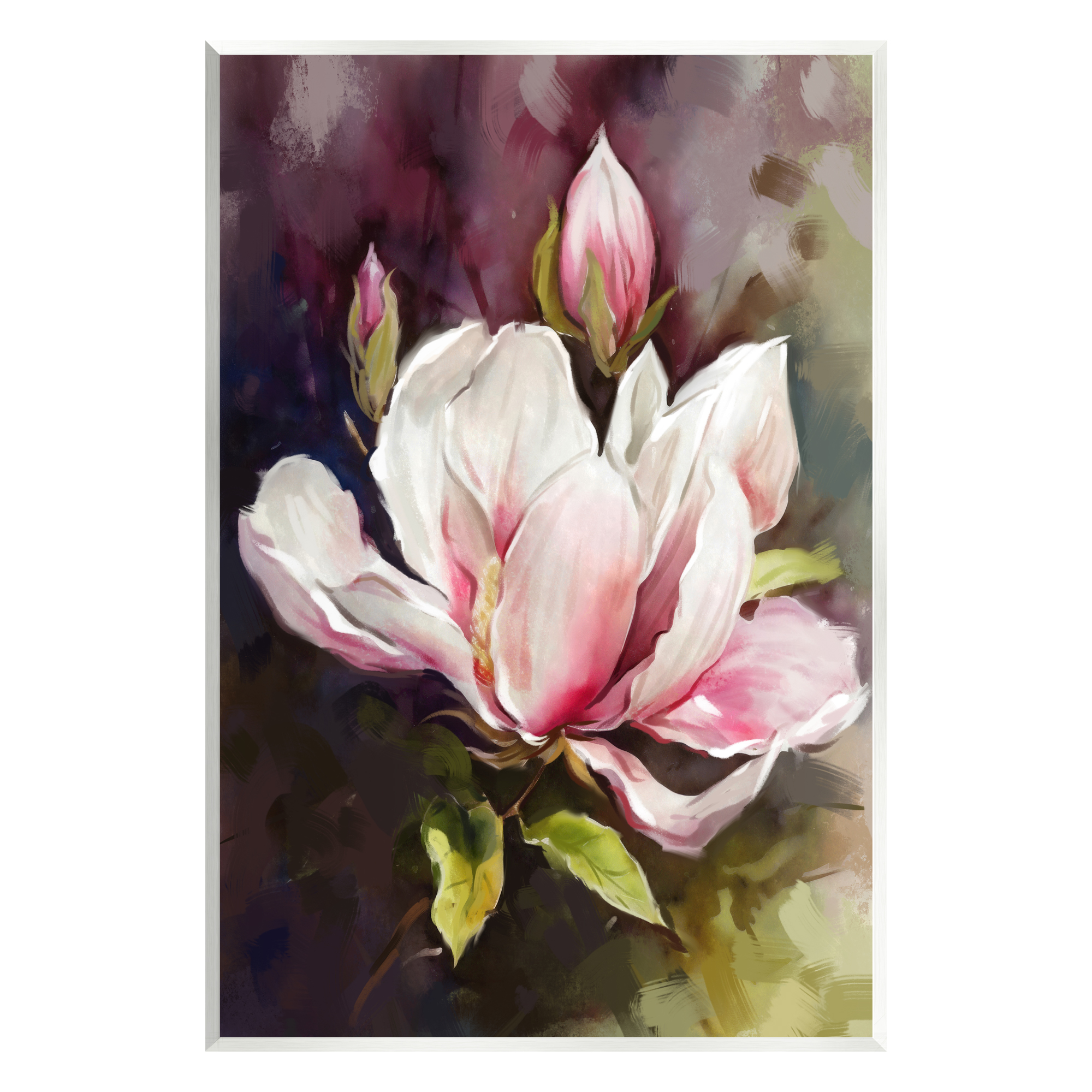 Stupell Industries Budding Pink Lilies Botanical & Floral Painting Unframed Art Print Wall Art, 13 x 19