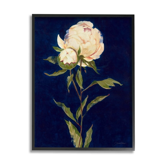 Stupell Industries Budding Rose Blossoms Painting Black Framed Art Print Wall Art, Design by Liz Jardine