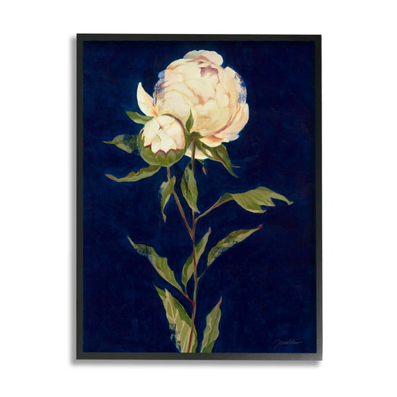 Stupell Industries Budding Rose Blossoms Painting Black Framed Art Print Wall Art, Design by Liz Jardine