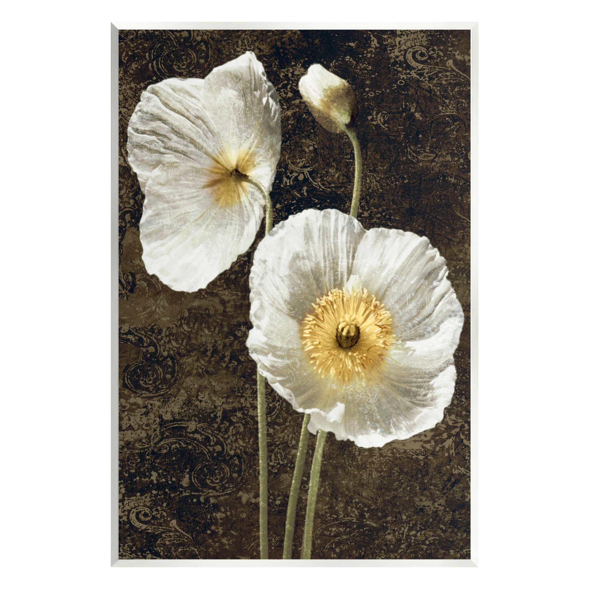 Stupell Industries Budding White Poppies Botanical & Floral Painting Unframed Art Print Wall Art, 10 x 15