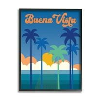 Stupell Industries Buena Vista Tropical Palms Scene Graphic Art Black Framed Art Print Wall Art, Design by Wild Apple Portfolio
