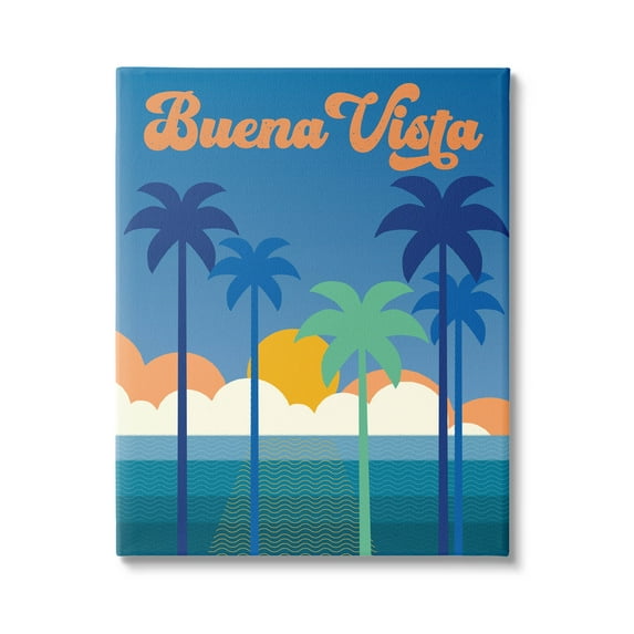 Stupell Industries Buena Vista Tropical Palms Scene Graphic Art Gallery Wrapped Canvas Print Wall Art, Design by Wild Apple Portfolio