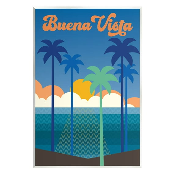 Stupell Industries Buena Vista Tropical Palms Scene Graphic Art Unframed Art Print Wall Art, Design by Wild Apple Portfolio