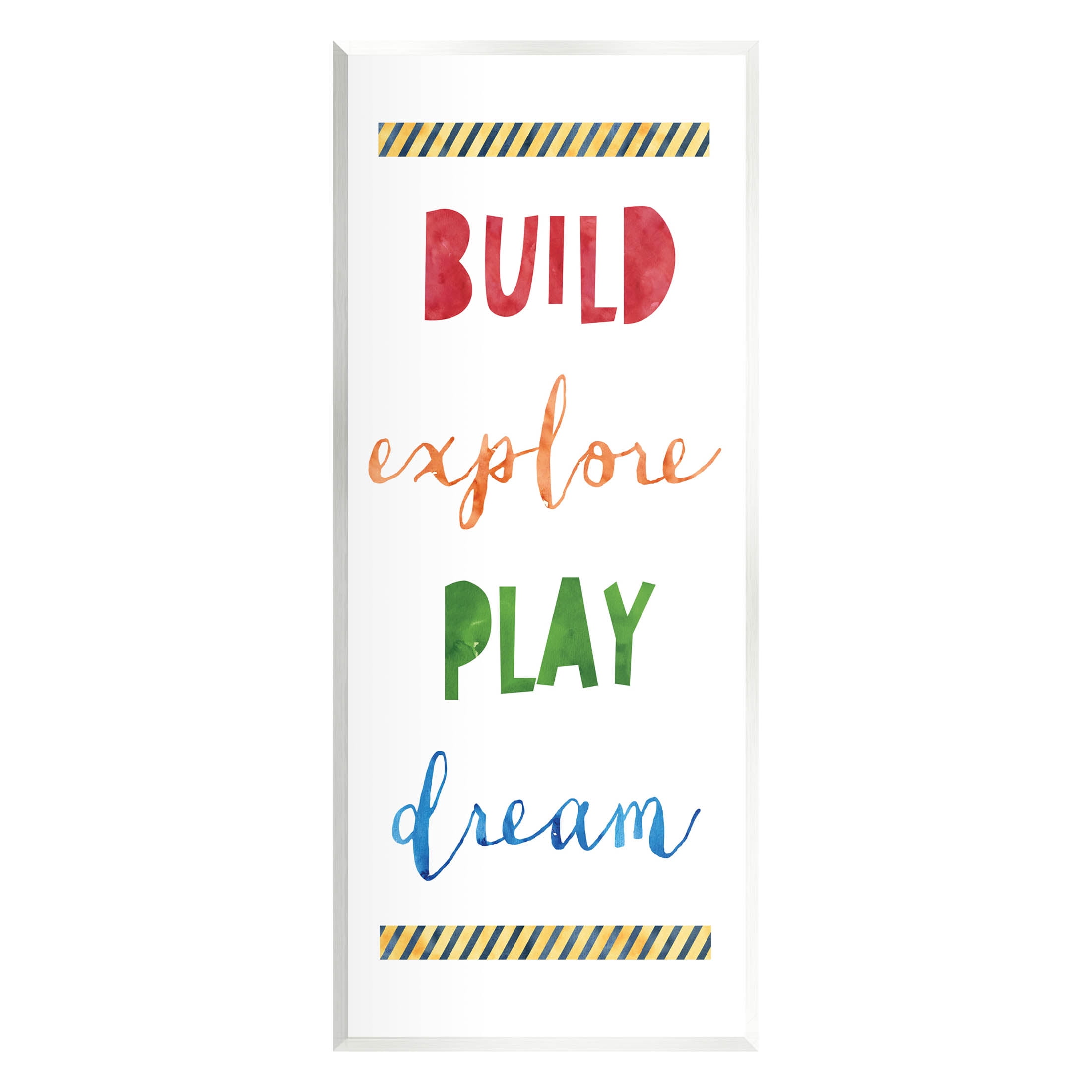 Stupell Industries Build Explore Play Dream Graphic Art Unframed Art Print Wall Art, Design by Jennifer McCulley