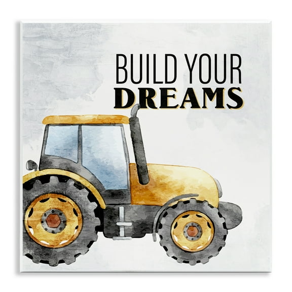 Stupell Industries Build Your Dreams Phrase Transportation Painting Unframed Art Print Wall Art, 12 x 12