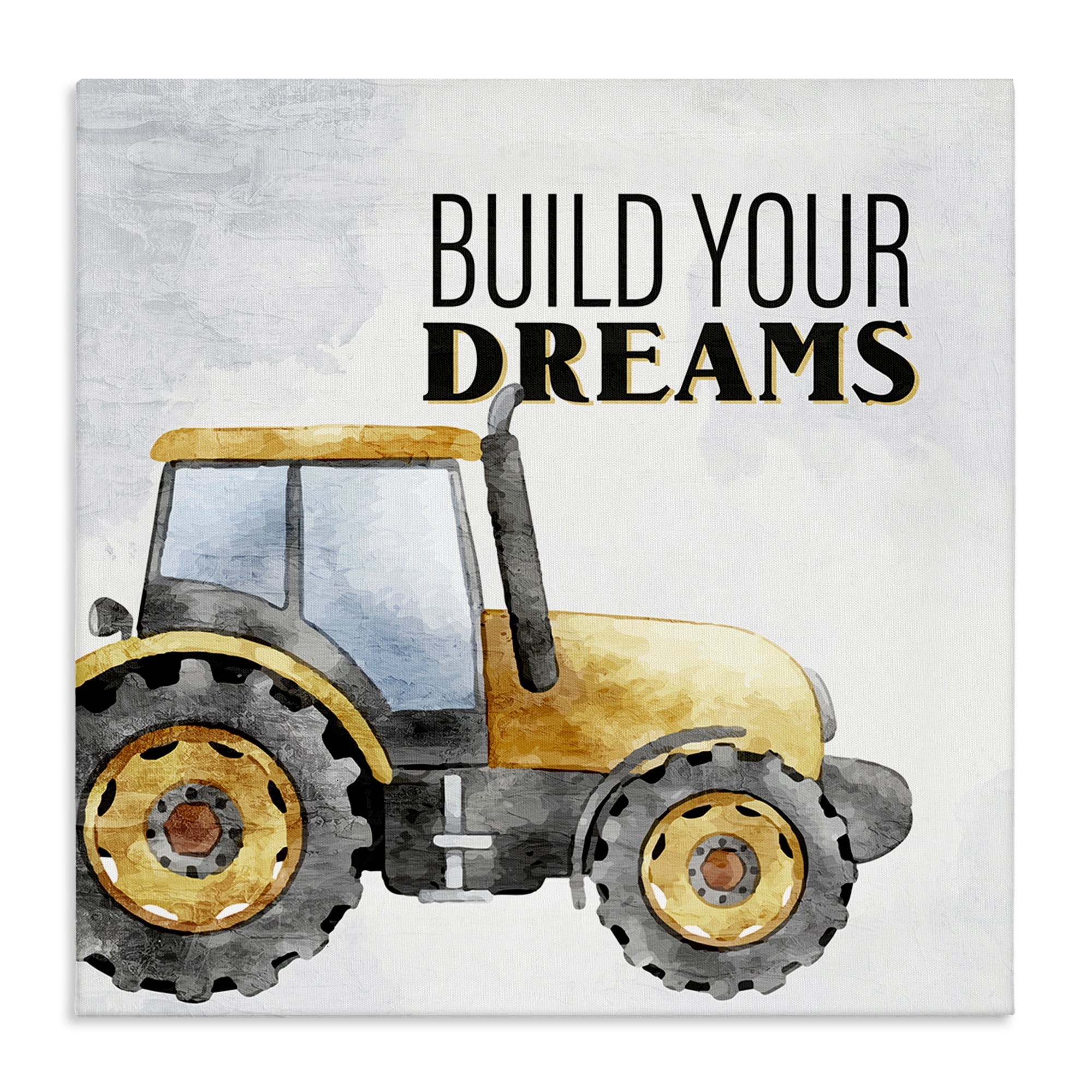 Stupell Industries Build Your Dreams Phrase Transportation Painting Wrapped Canvas Art Print Wall Art, 30 x 30