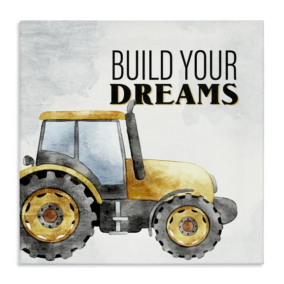 Stupell Industries Build Your Dreams Phrase Transportation Painting Wrapped Canvas Art Print Wall Art, 30 x 30