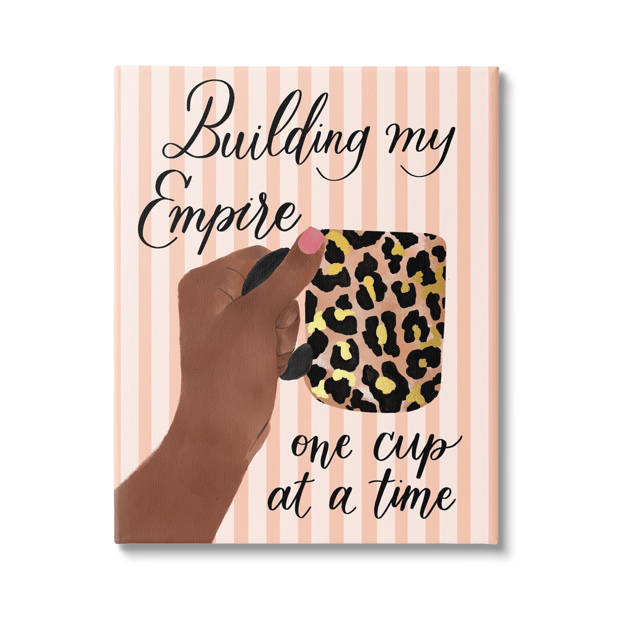 Stupell Industries Building My Empire Leopard Coffee Mug Motivational Phrase,16 x 20, Design by Hey Bre! Creative Studio