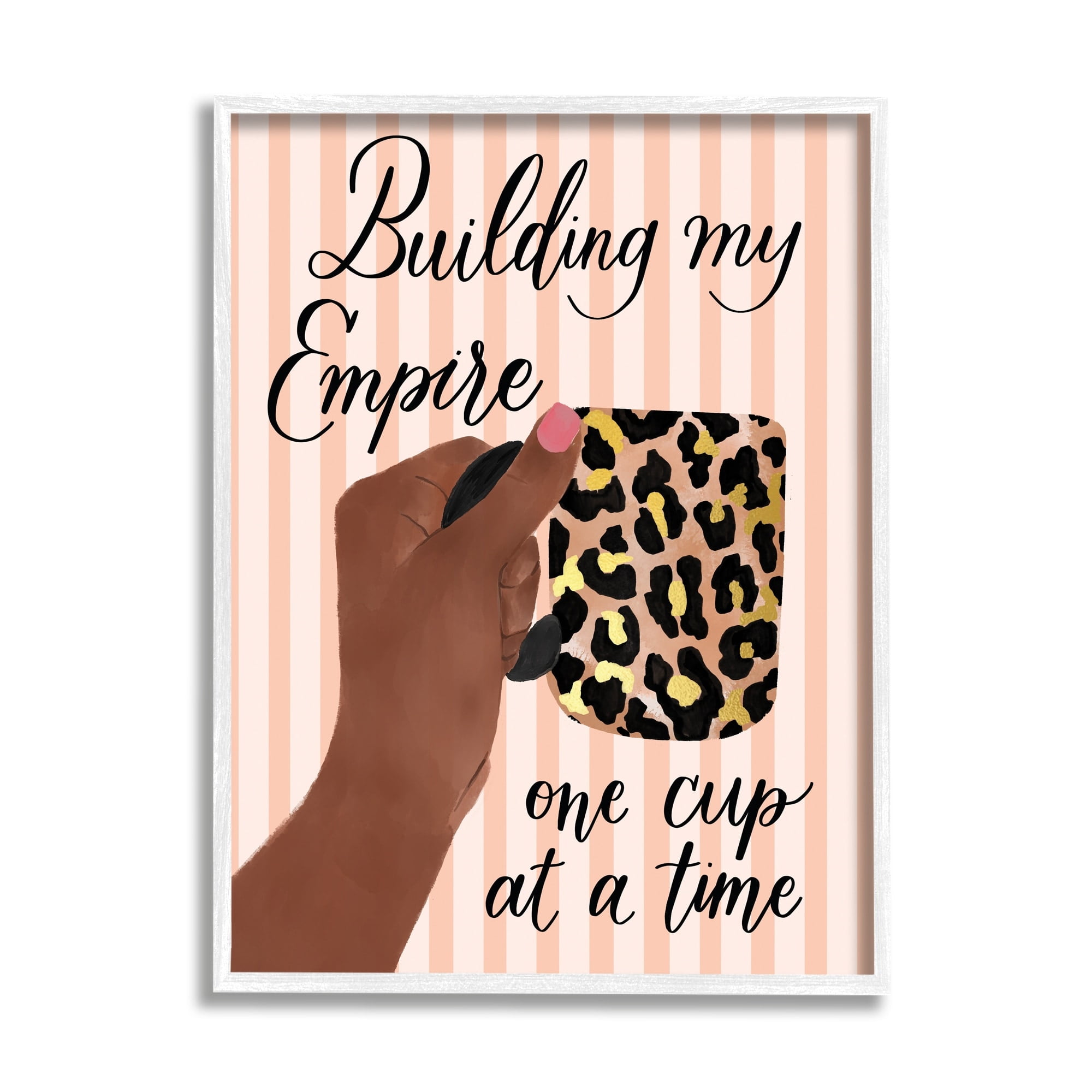 Stupell Industries Building My Empire Leopard Coffee Mug Motivational Phrase,24 x 30, Design by Hey Bre! Creative Studio