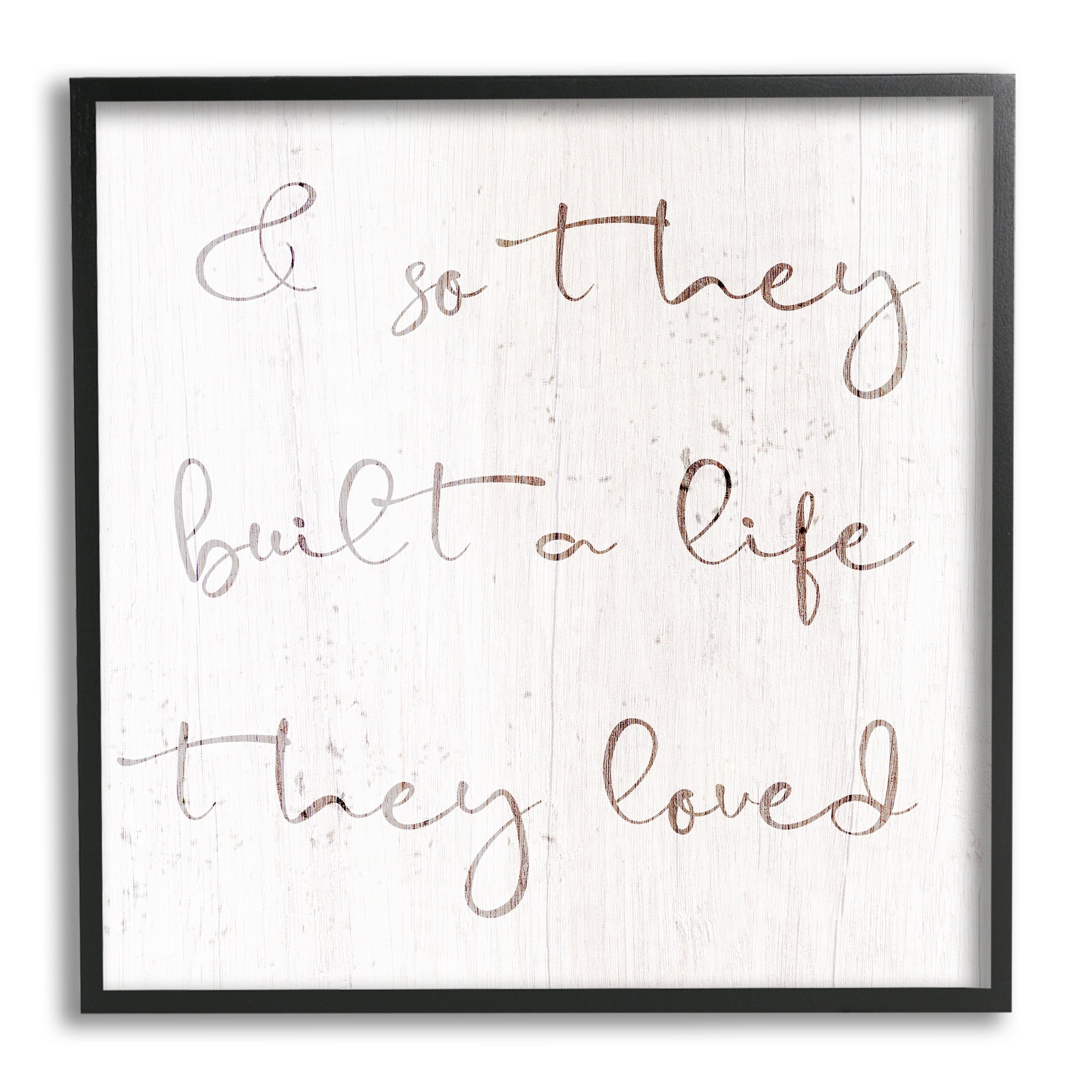 Stupell Industries Built A Life They Loved Romance Inspirational Painting Black Framed Art Print Wall Art