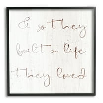 Stupell Industries Built A Life They Loved Romance Inspirational Painting Black Framed Art Print Wall Art